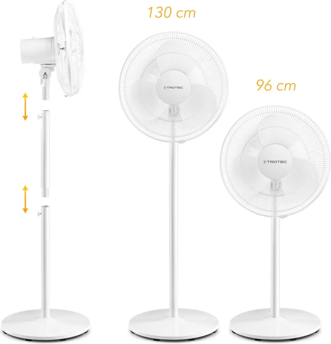 Trotec TVE 23 S Design Statiefventilator - 50W - 40cm - Wit - afbeelding 2 van 6