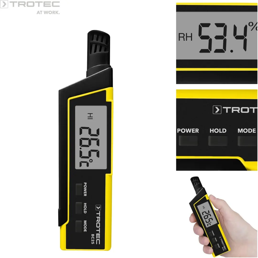 Trotec BC25 Thermohygrometer - Handheld - Zwart/Geel