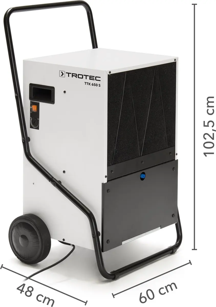 Trotec TTK 650 S Luchtontvochtiger - 1900W - 570m² - Wit/Zwart