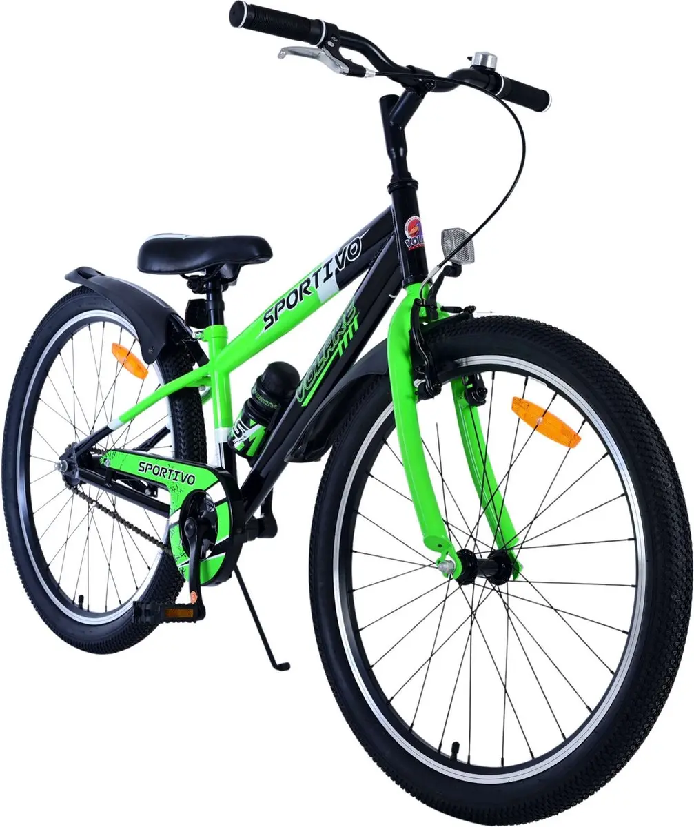 Volare Sportivo Kinderfiets 24 inch - 1 Versnelling - Zwart Groen