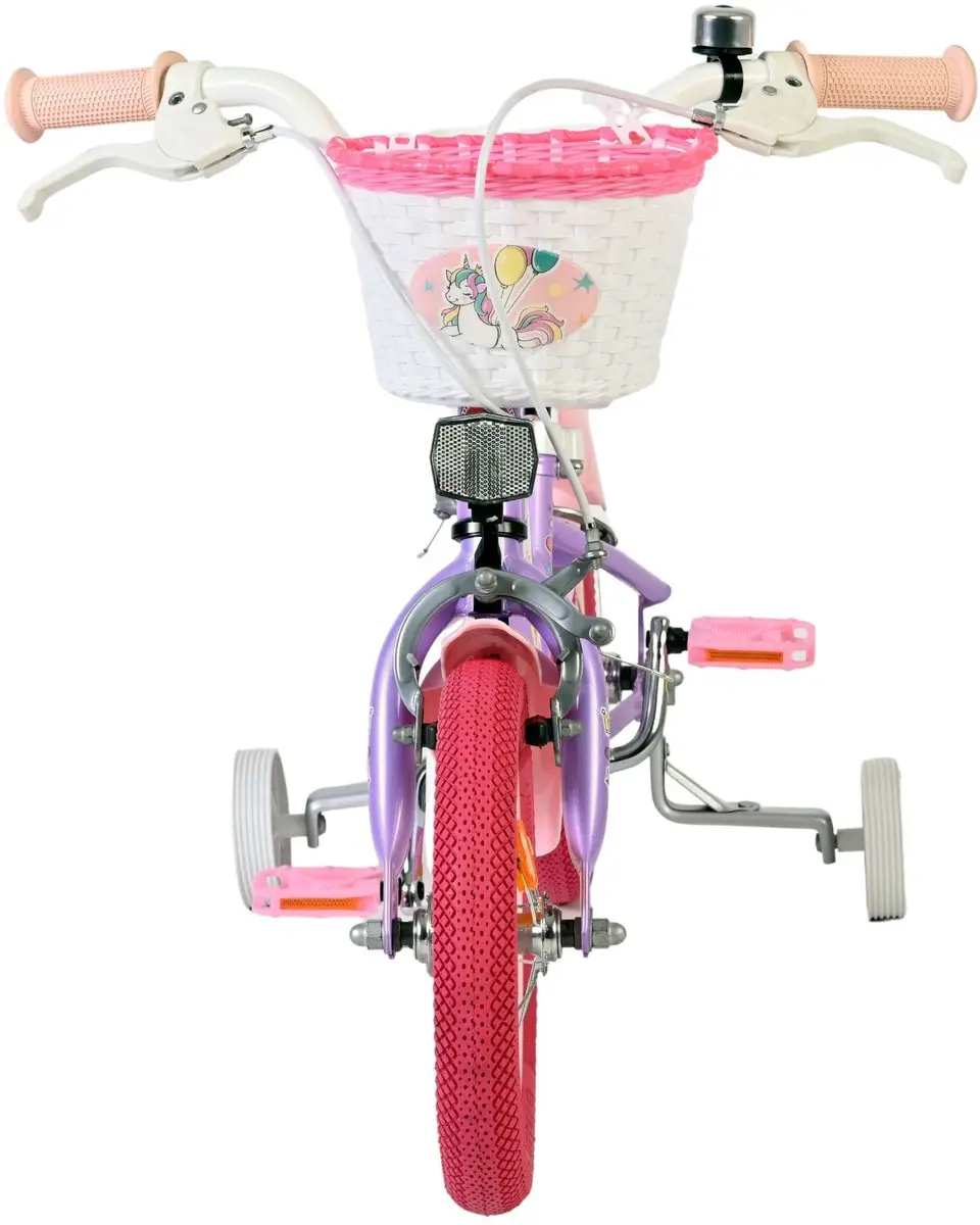 Volare Unicorn Kinderfiets 12 inch - Paars - Twee handremmen