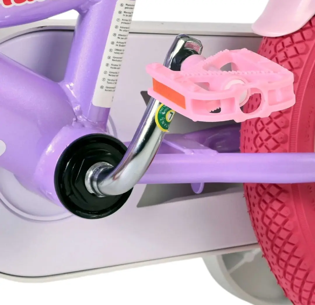 Volare Unicorn Kinderfiets 12 inch - Paars - Twee handremmen