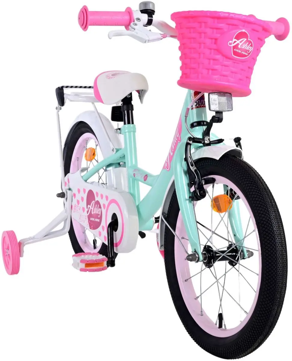 Volare Ashley Kinderfiets 16" - 1 Versnelling - Mintgroen/Wit