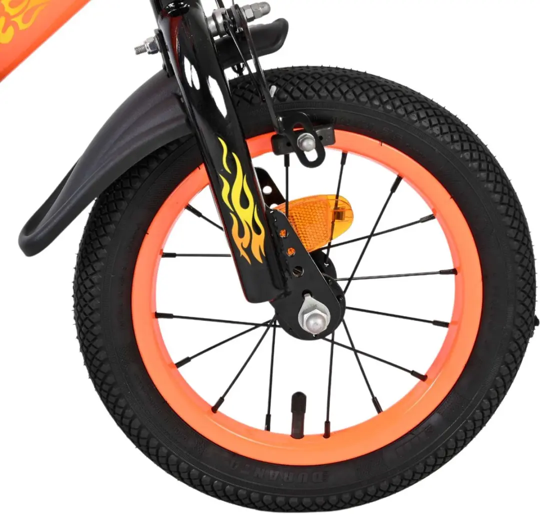 Volare Strike Kinderfiets 12 inch - Zwart Oranje - afbeelding 6 van 6