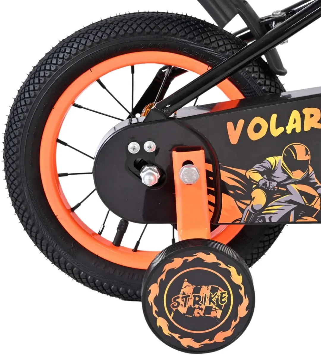 Volare Strike Kinderfiets 12 inch - Zwart Oranje