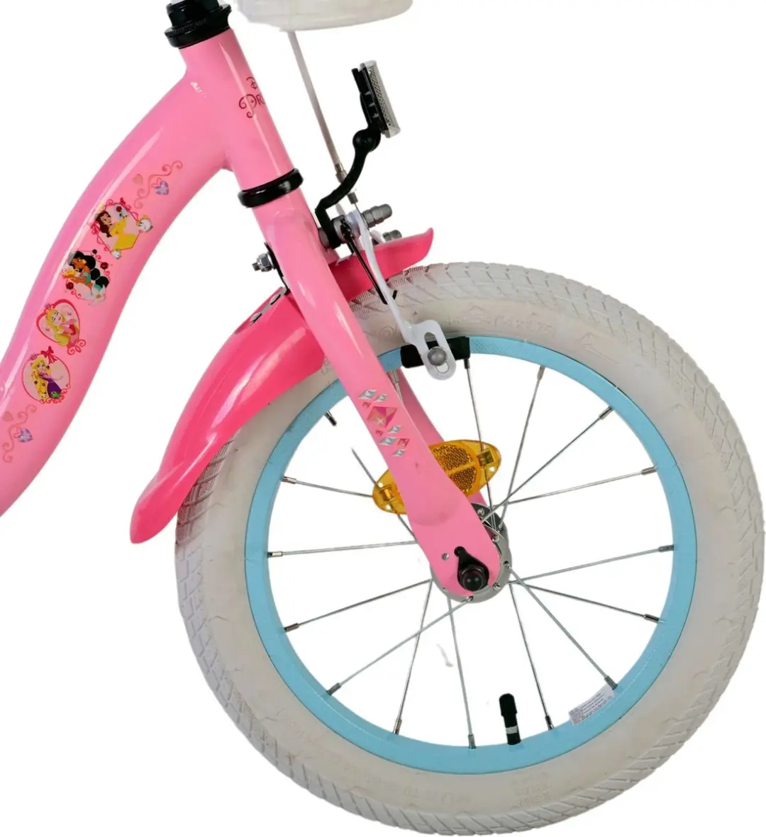 Volare Disney Princess Kinderfiets 14 inch - Roze - afbeelding 6 van 6