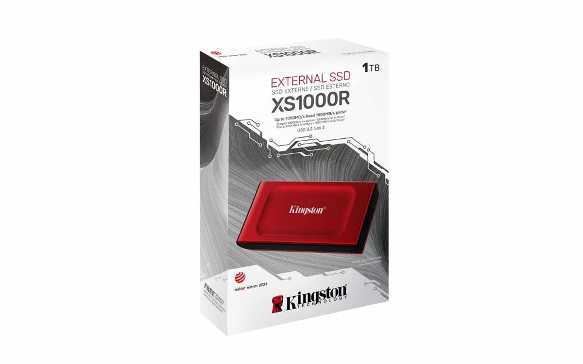 Kingston XS1000R Externe SSD 1TB - Rood