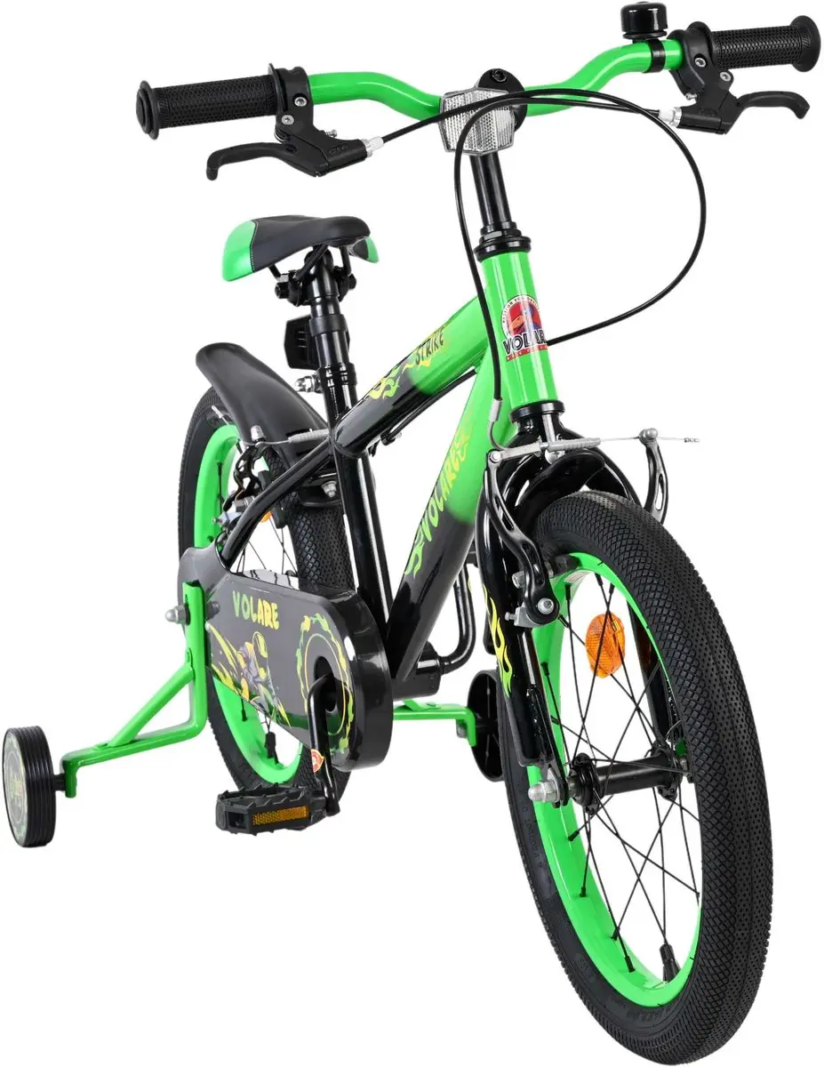 Volare Strike Kinderfiets 16 inch - Jongens - Zwart Groen