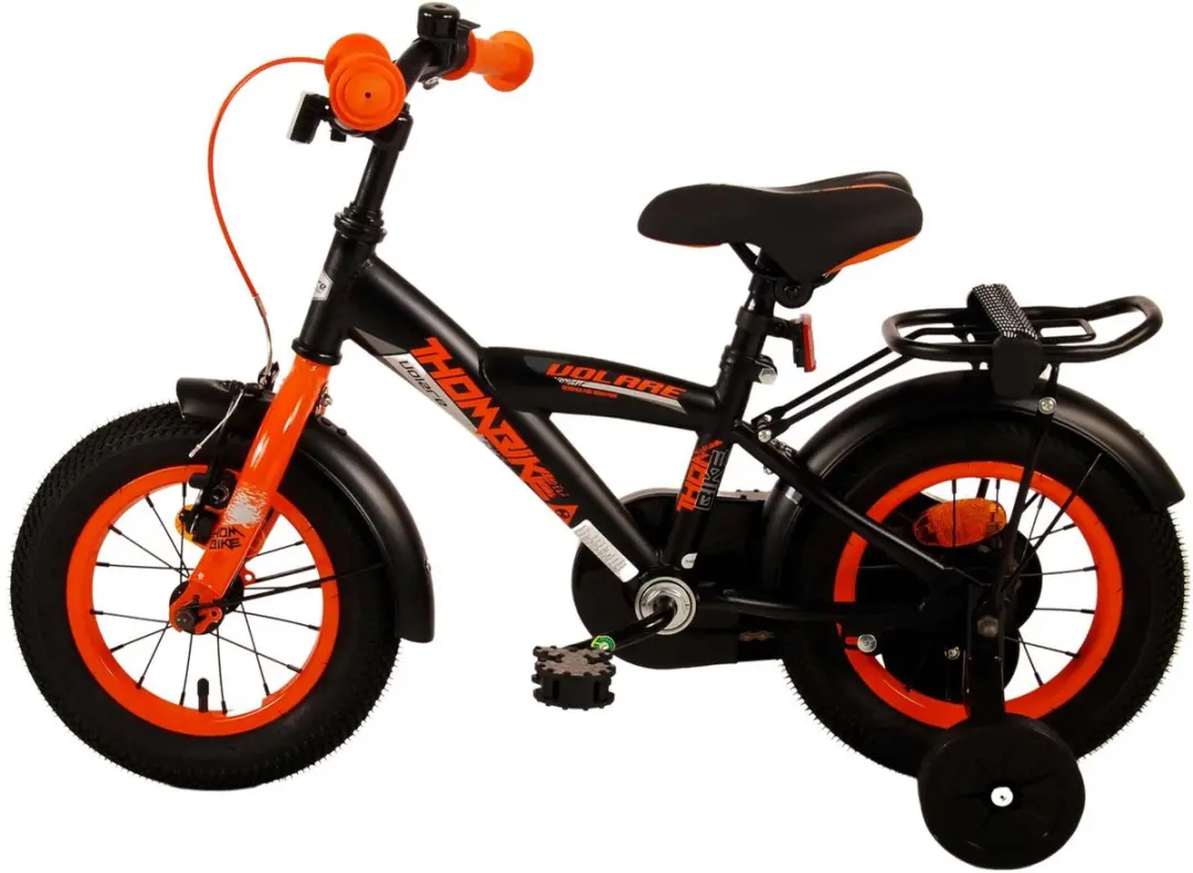 Volare Thombike Kinderfiets 12 inch - 1 Versnelling - Zwart Oranje - afbeelding 6 van 6