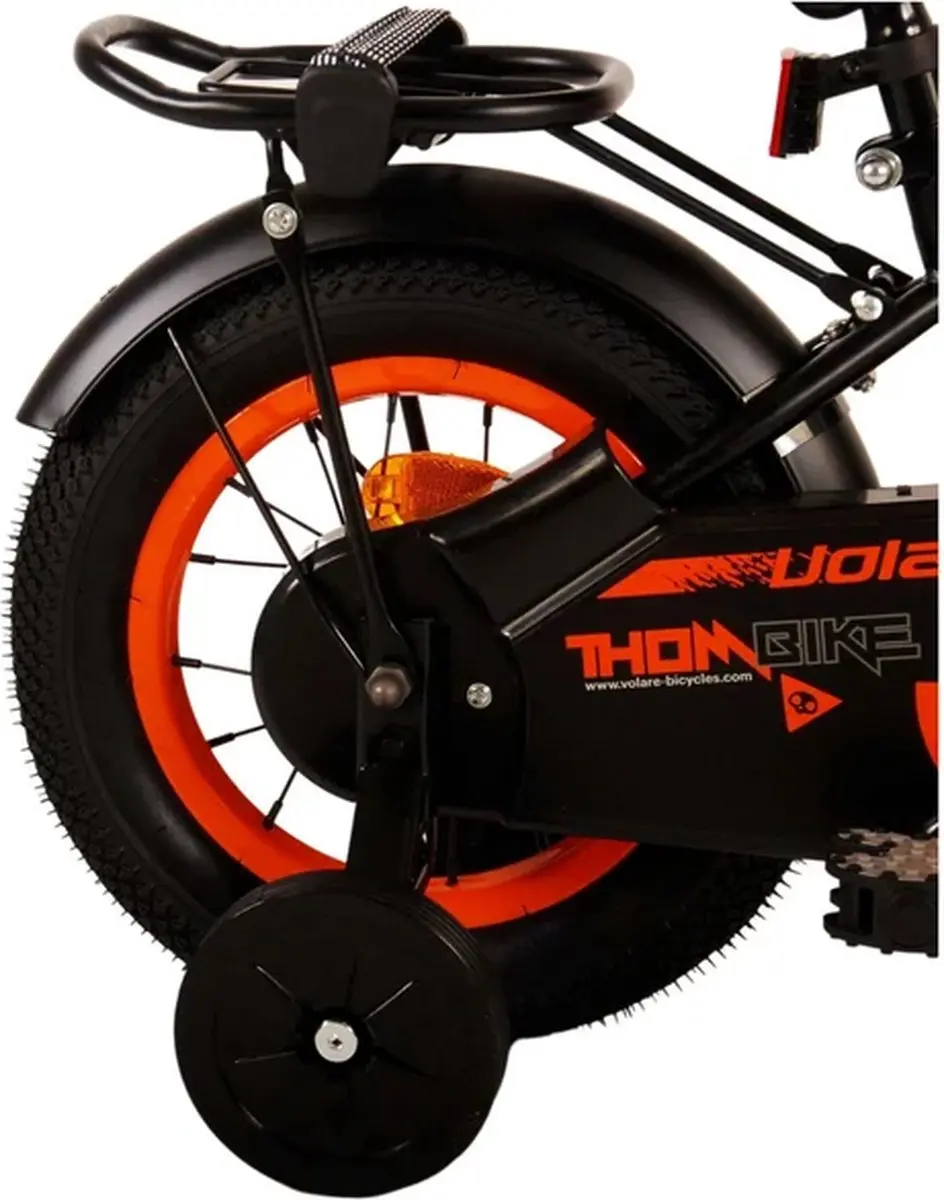 Volare Thombike Kinderfiets 12 inch - 1 Versnelling - Zwart Oranje