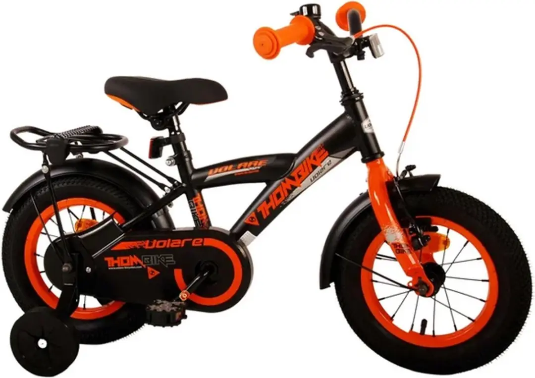 Volare Thombike Kinderfiets 12 inch - 1 Versnelling - Zwart Oranje