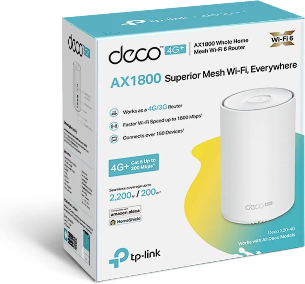 TP-Link Deco X20-4G Mesh WiFi 4G+ AX1800 - Wit - afbeelding 6 van 6