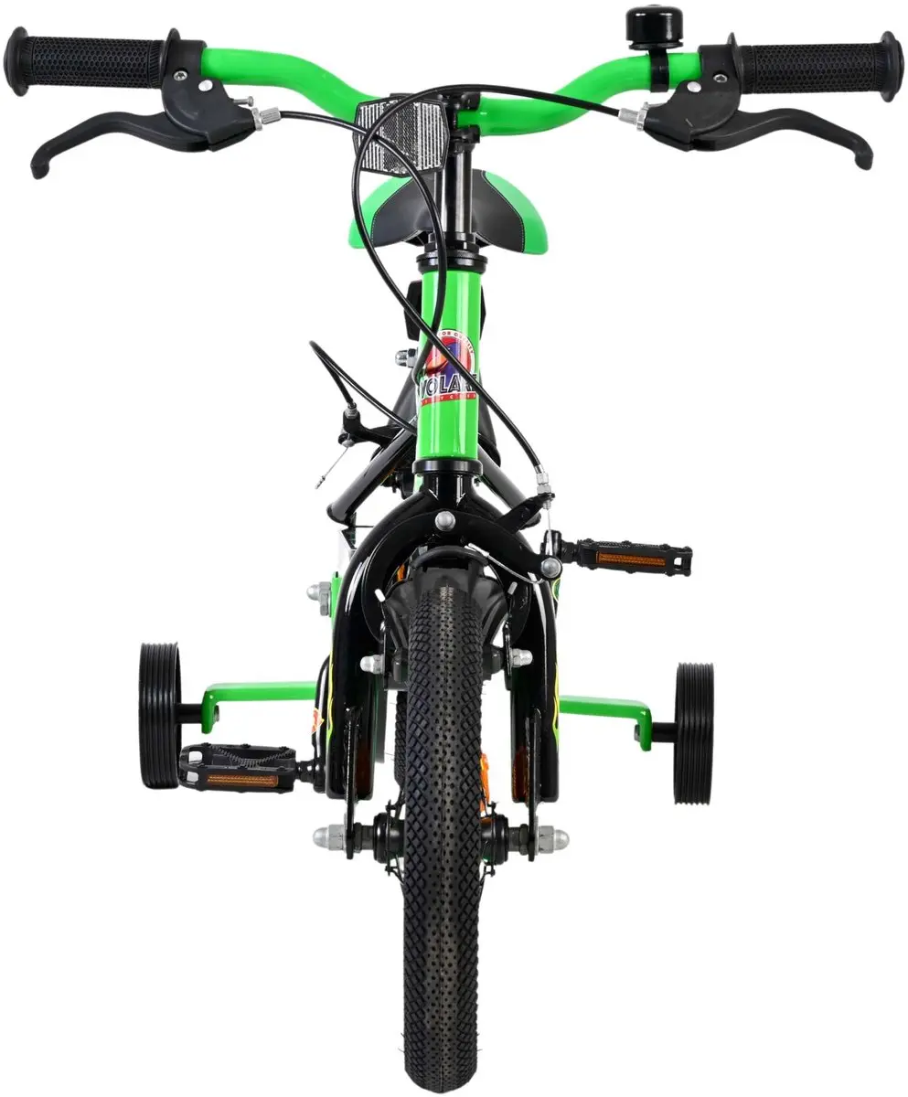 Volare Strike Kinderfiets 12" - Zwart/ Groen - 1 Versnelling