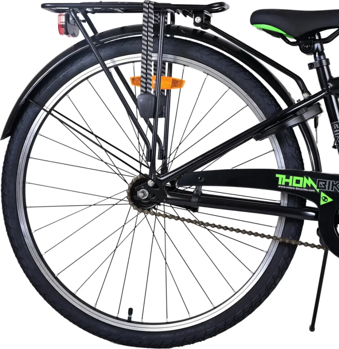 Volare Thombike Kinderfiets 26" - 1 Versnelling - Zwart Groen - afbeelding 6 van 6