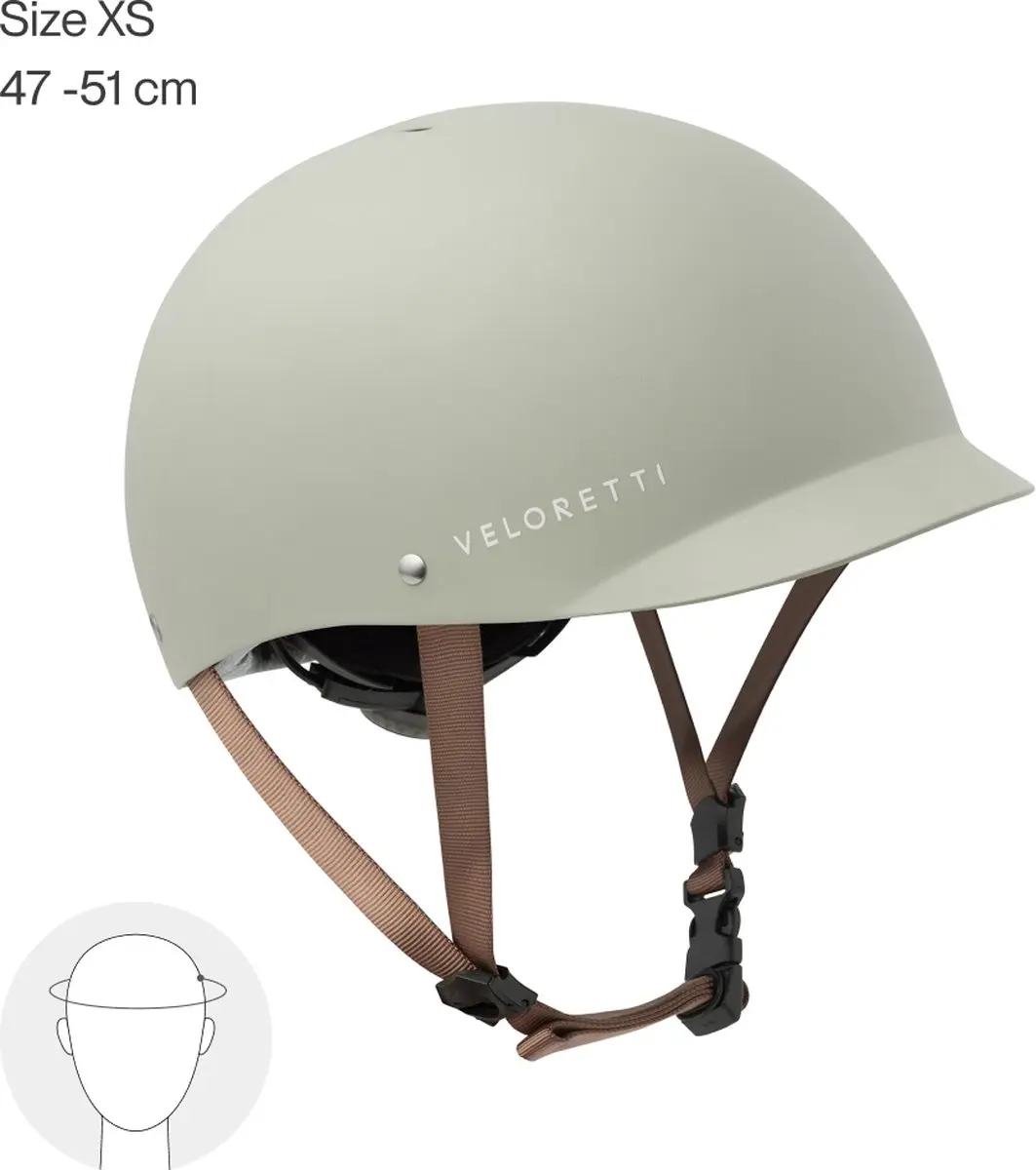 Veloretti Kinderhelm Pebble Grey - Maat XS