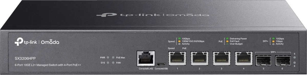 TP-Link TL-SX3206HPP Switch - 10 Poorten Zwart