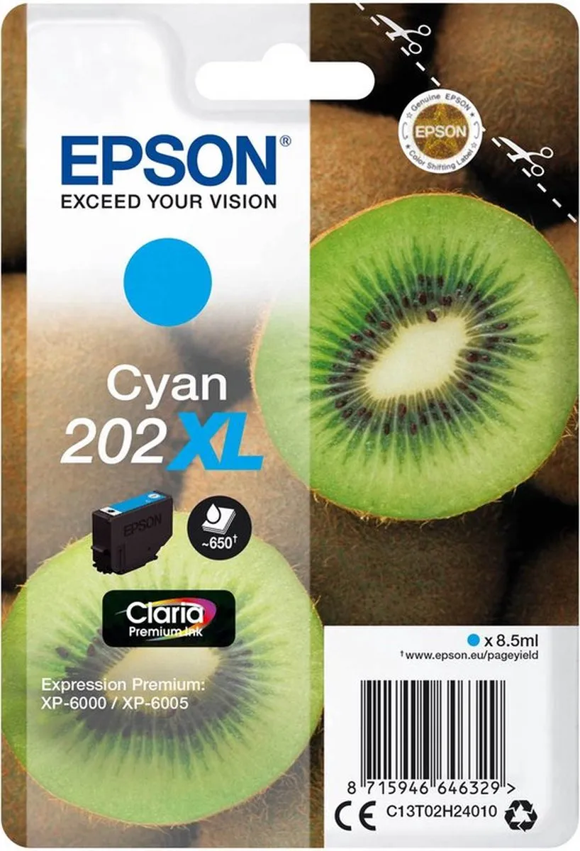 Epson Claria Premium C13T02H24020 Cyaan - 8.5ml