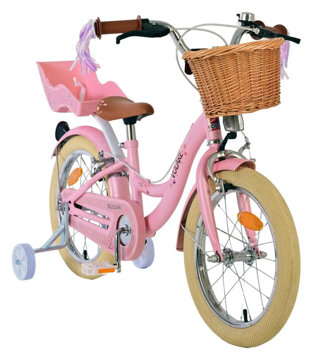 Volare Blossom Kinderfiets 16 inch - Roze - Twee Handremmen
