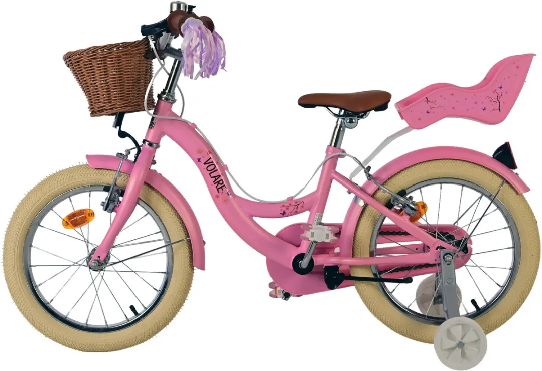Volare Blossom Kinderfiets 16 inch - Roze - Twee Handremmen