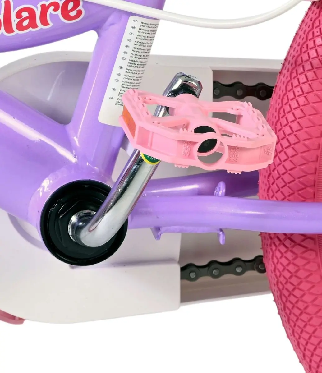 Volare Unicorn Kinderfiets 16 inch - Paars - Twee Handremmen