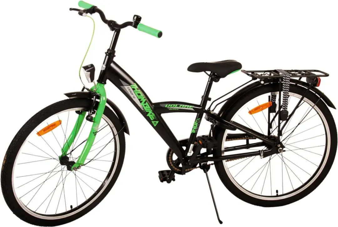 Volare Thombike Kinderfiets 24 inch - 1 Versnelling - Zwart Groen