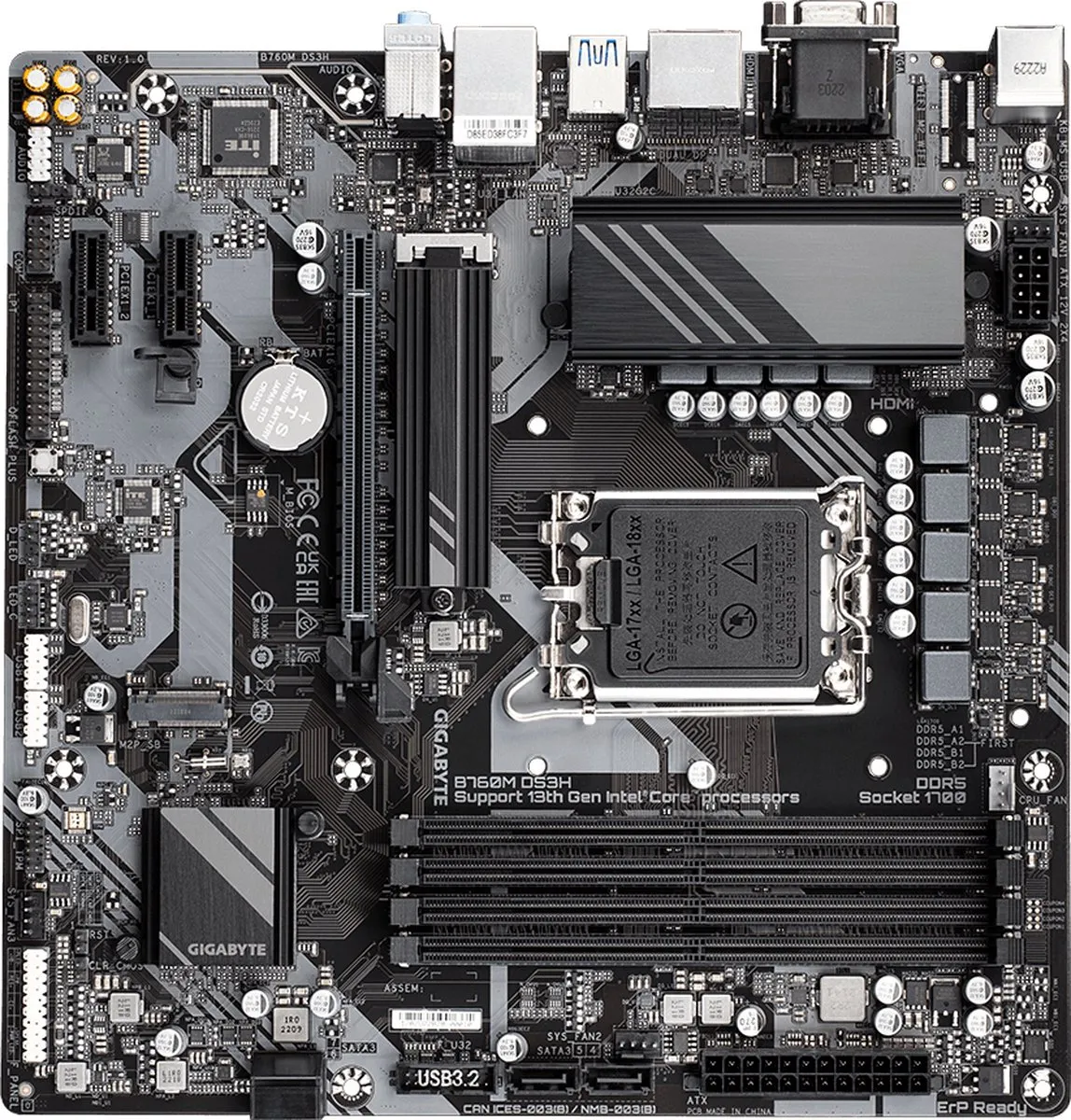 Gigabyte B760M DS3H Moederbord - microATX - LGA1700 - afbeelding 6 van 6