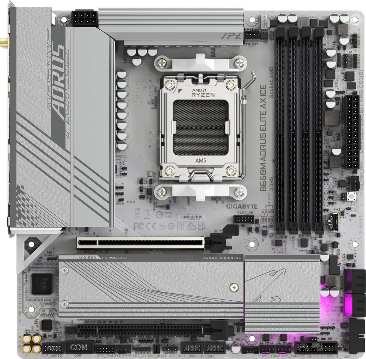 Gigabyte B650M AORUS ELITE AX ICE Moederbord - AM5