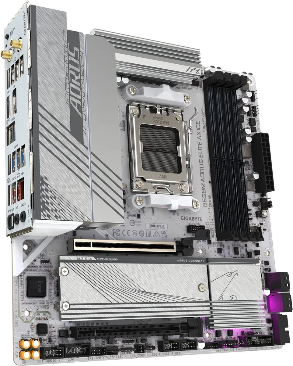 Gigabyte B650M AORUS ELITE AX ICE Moederbord - AM5
