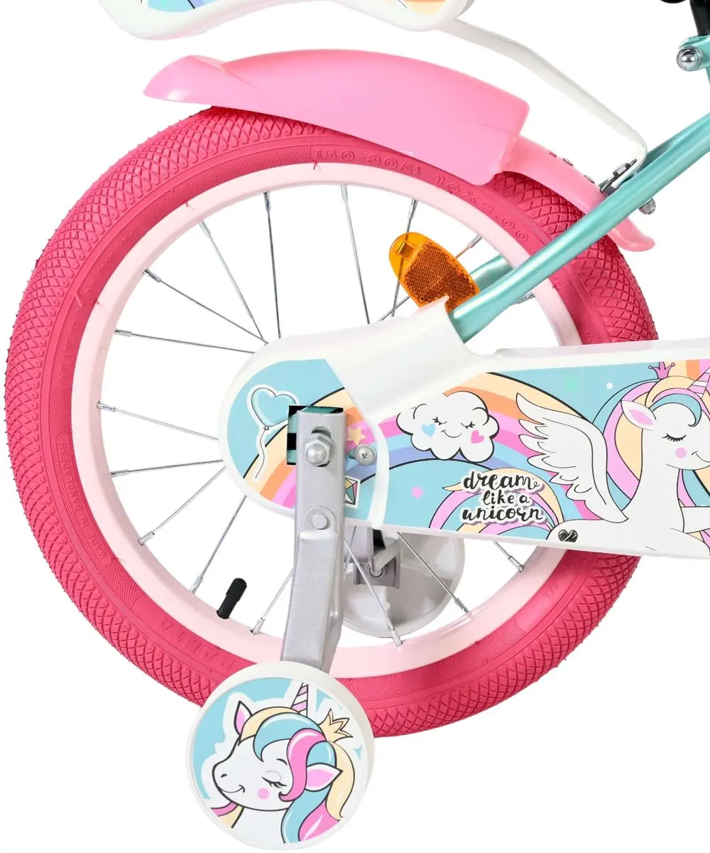 Volare Unicorn Kinderfiets 16" - Groen