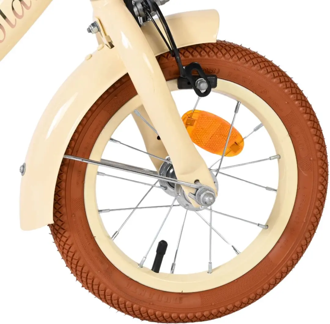 Volare Ashley Kinderfiets 12 inch - Crème - Twee handremmen - afbeelding 6 van 6
