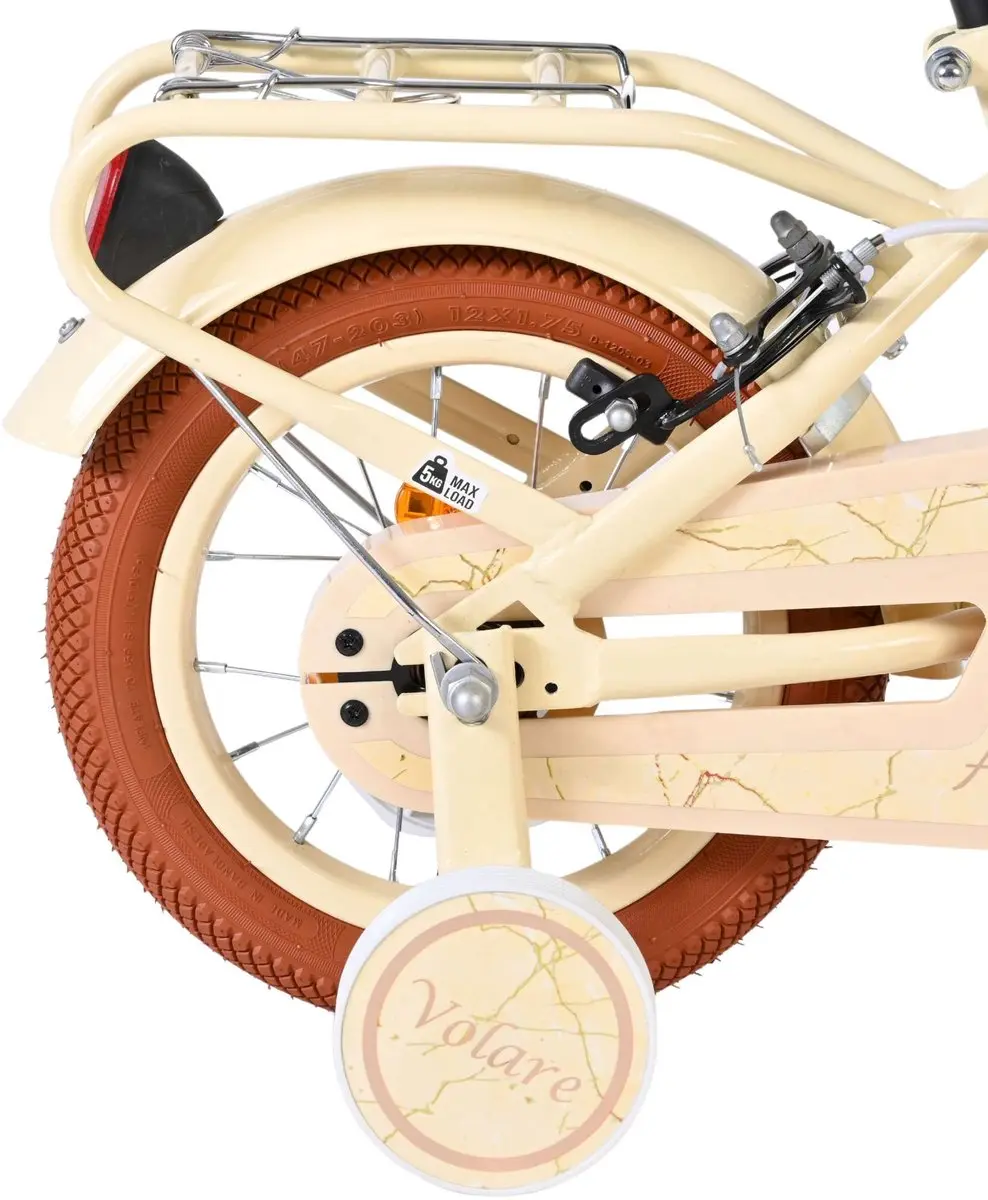 Volare Ashley Kinderfiets 12 inch - Crème - Twee handremmen