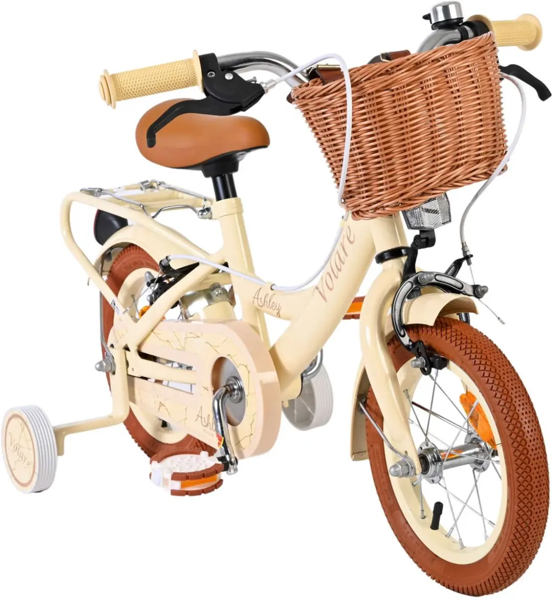Volare Ashley Kinderfiets 12 inch - Crème - Twee handremmen