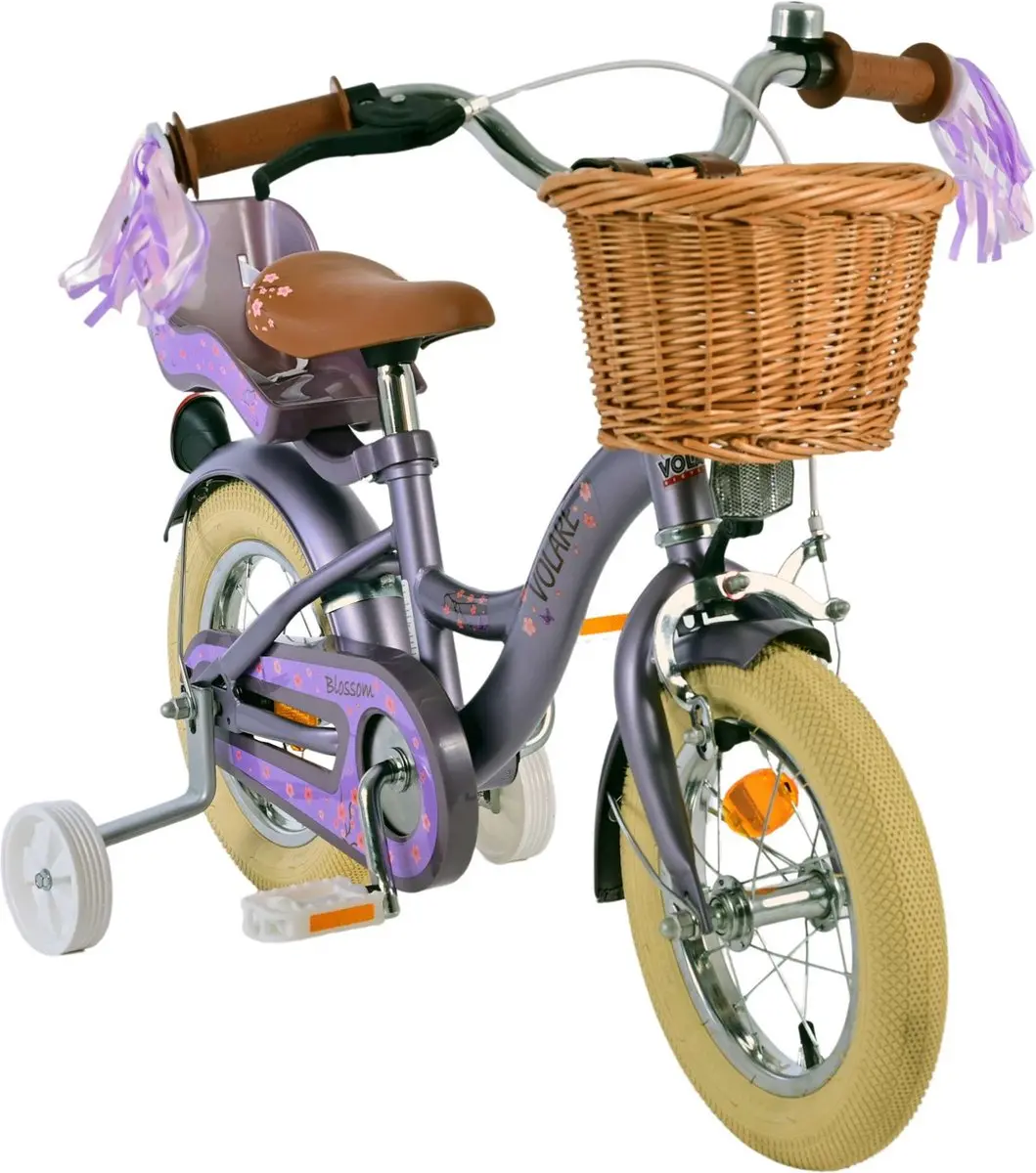Volare Blossom Kinderfiets 12 inch - Paars - afbeelding 6 van 6