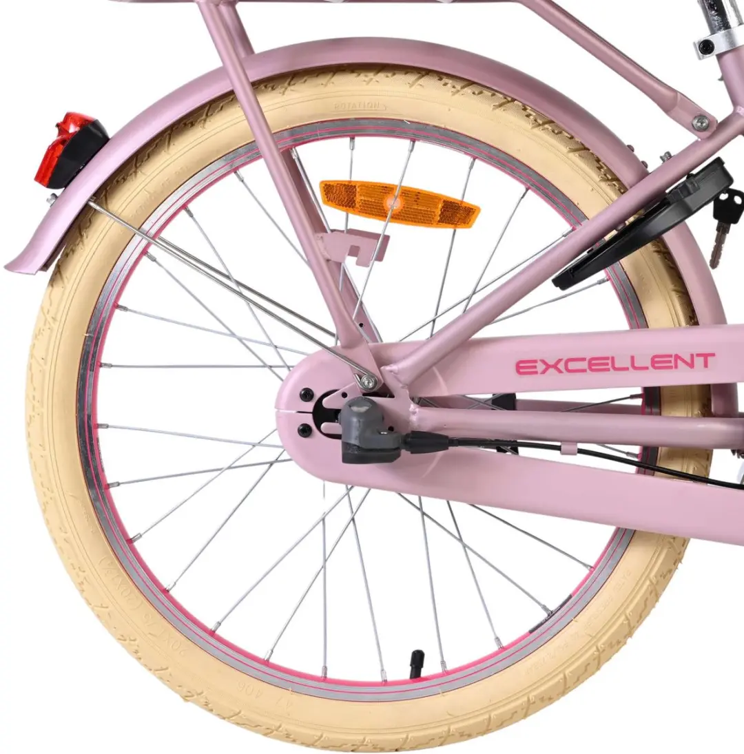 Volare Excellent Kinderfiets 20" - 3 Versnellingen - Mat Roze - afbeelding 6 van 6