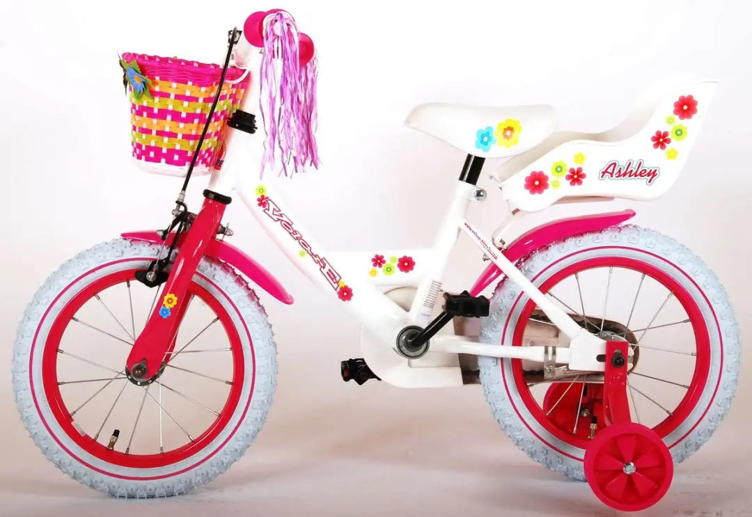 Volare Ashley Kinderfiets 14 inch - Meisjes - 1 Stuks - Wit - afbeelding 6 van 6