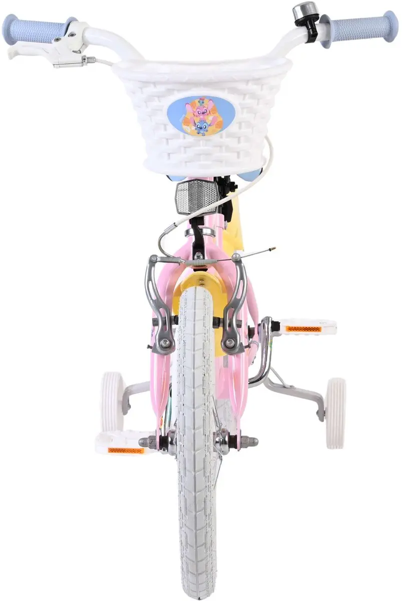 Volare Disney Stitch Kinderfiets 16 inch - Meisjes - 1 Versnelling - Crème/Koraal/Blauw