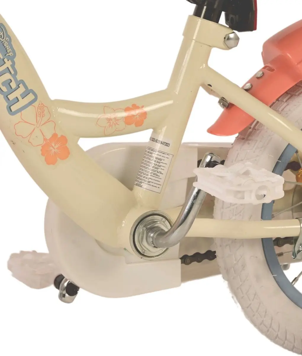 Volare Disney Stitch Kinderfiets 16 inch - Meisjes - 1 Versnelling - Crème/Koraal/Blauw