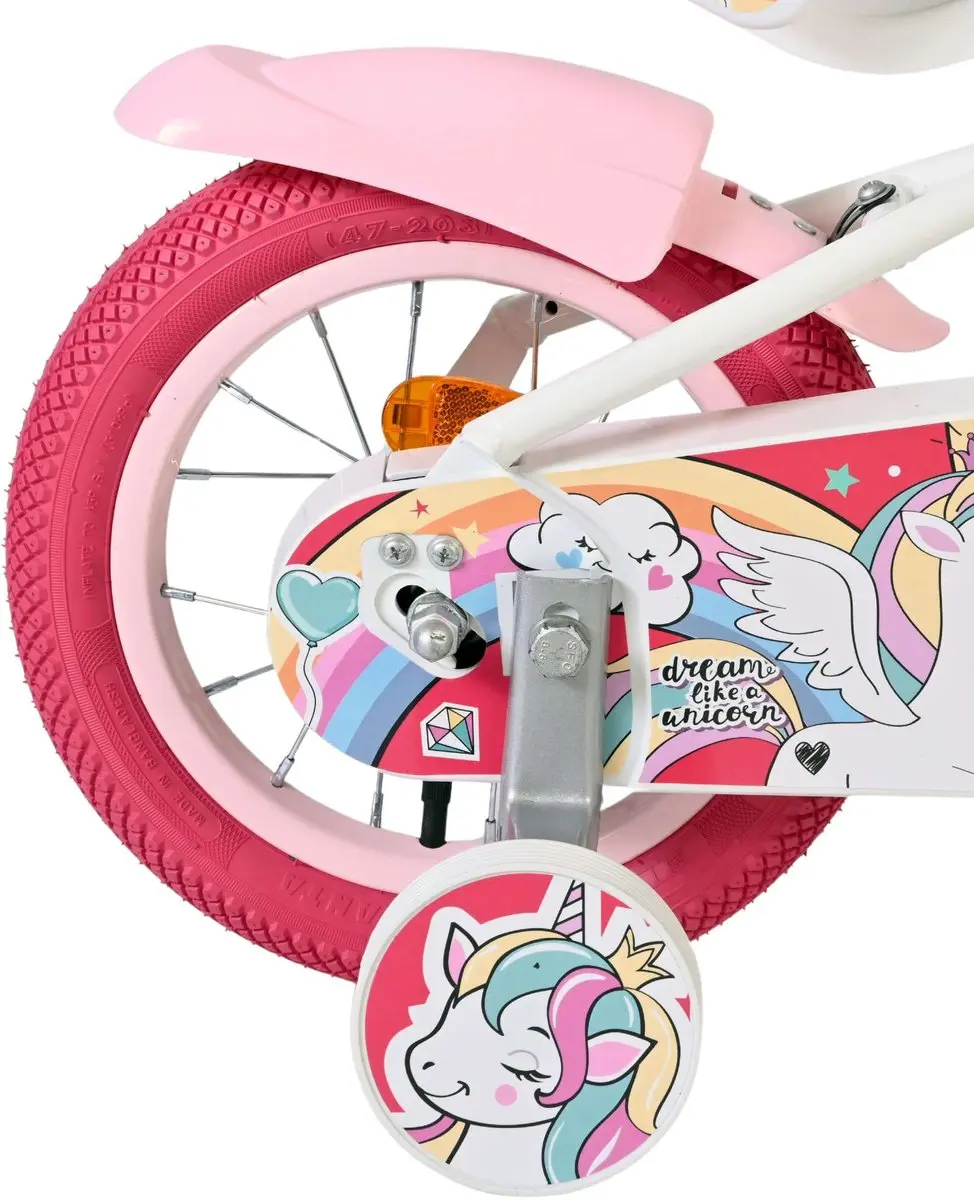 Volare Unicorn Kinderfiets 12 inch - Meisjes - Wit