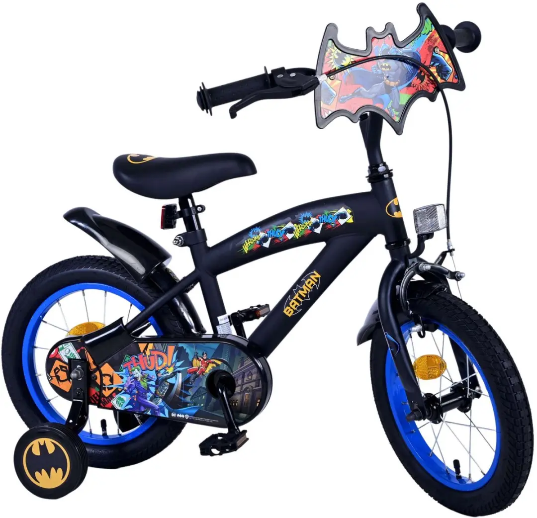 Volare Batman Kinderfiets 14 inch - 1 Versnelling - Zwart/Blauw