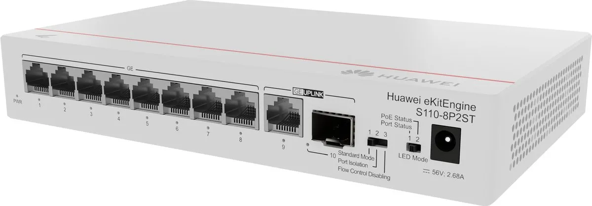 Huawei CloudEngine S110-8P2ST Netwerk Switch PoE - 8 Poorten - 528.88W