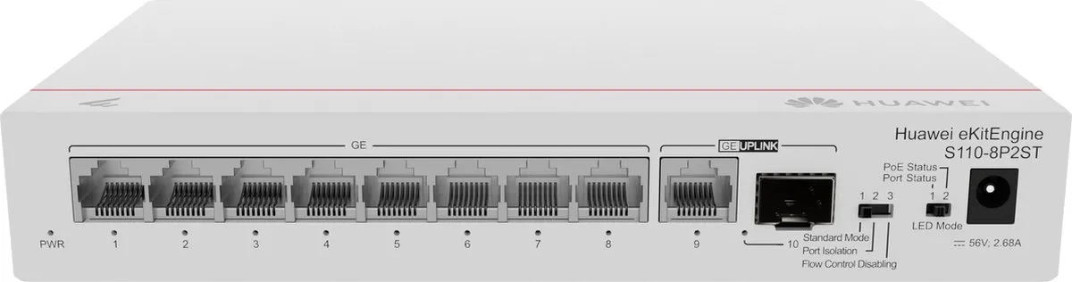 Huawei CloudEngine S110-8P2ST Netwerk Switch PoE - 8 Poorten - 528.88W