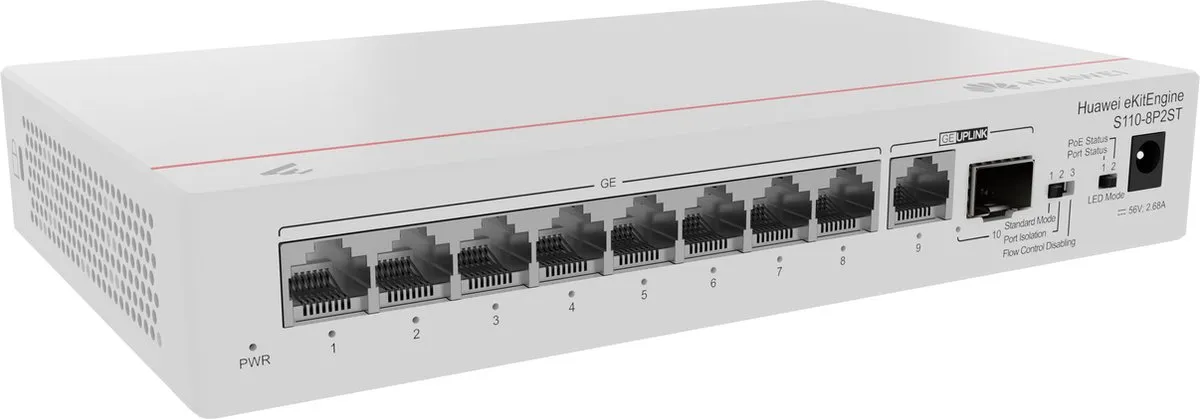 Huawei CloudEngine S110-8P2ST Netwerk Switch PoE - 8 Poorten - 528.88W