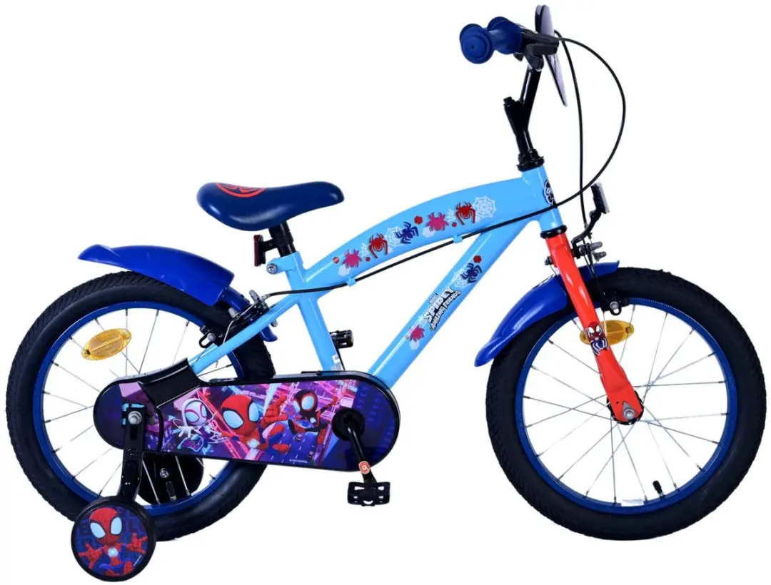 Volare Spidey Kinderfiets 16 inch - Blauw - Twee handremmen