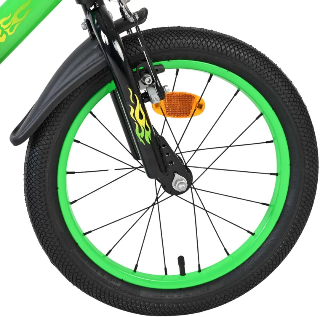 Volare Strike Kinderfiets 16" - 1 Versnelling - Zwart Groen - afbeelding 6 van 6