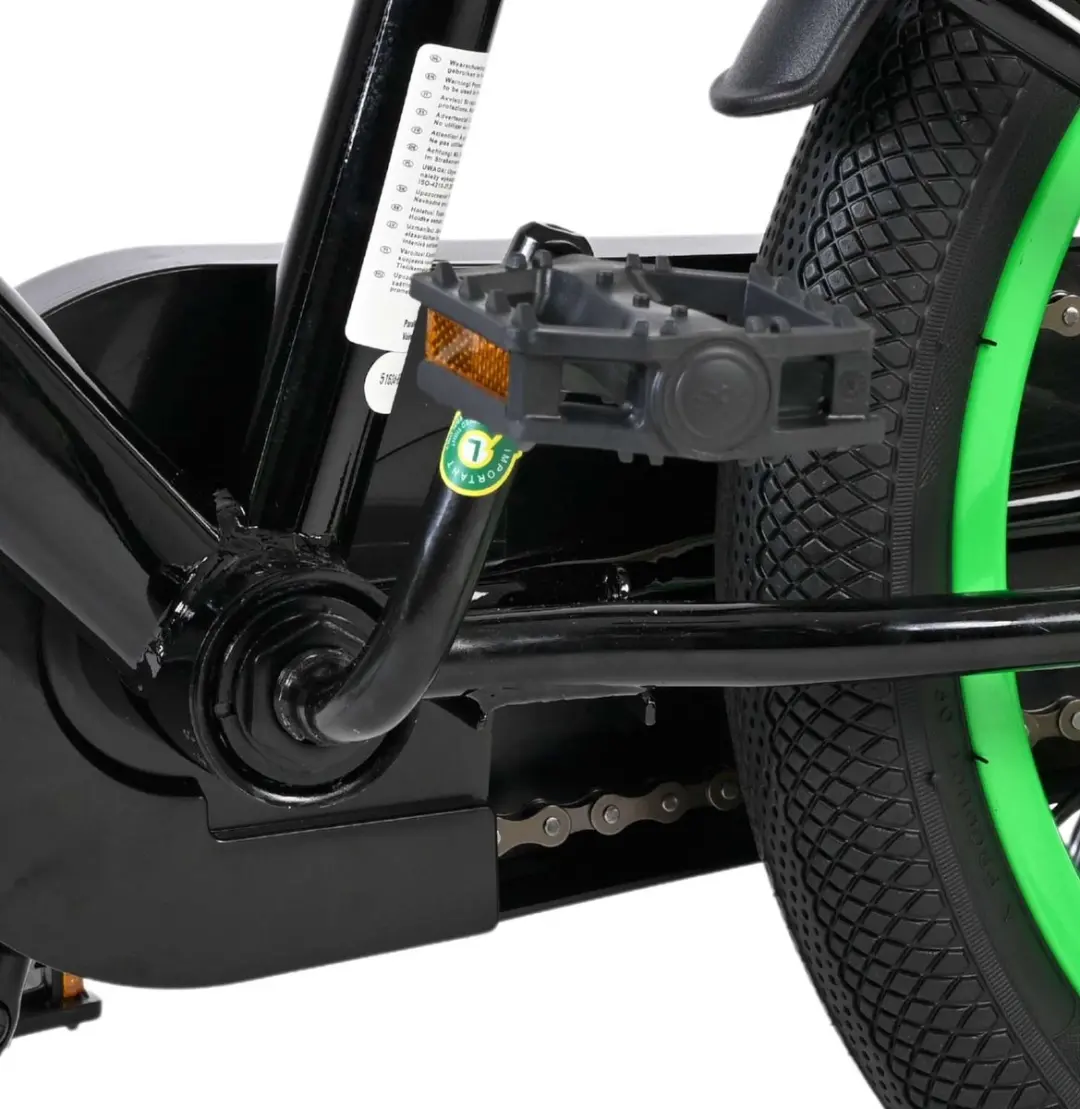 Volare Strike Kinderfiets 16" - 1 Versnelling - Zwart Groen