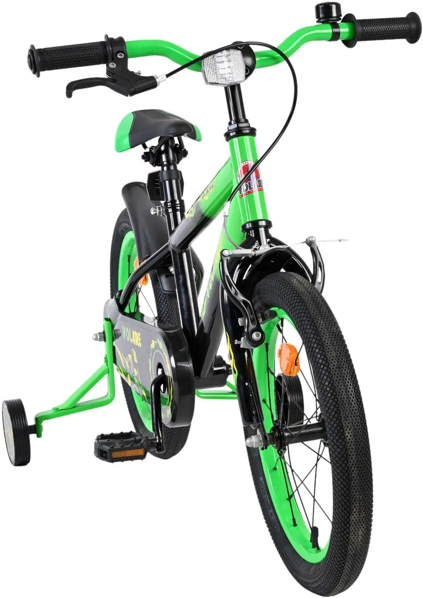 Volare Strike Kinderfiets 16" - 1 Versnelling - Zwart Groen