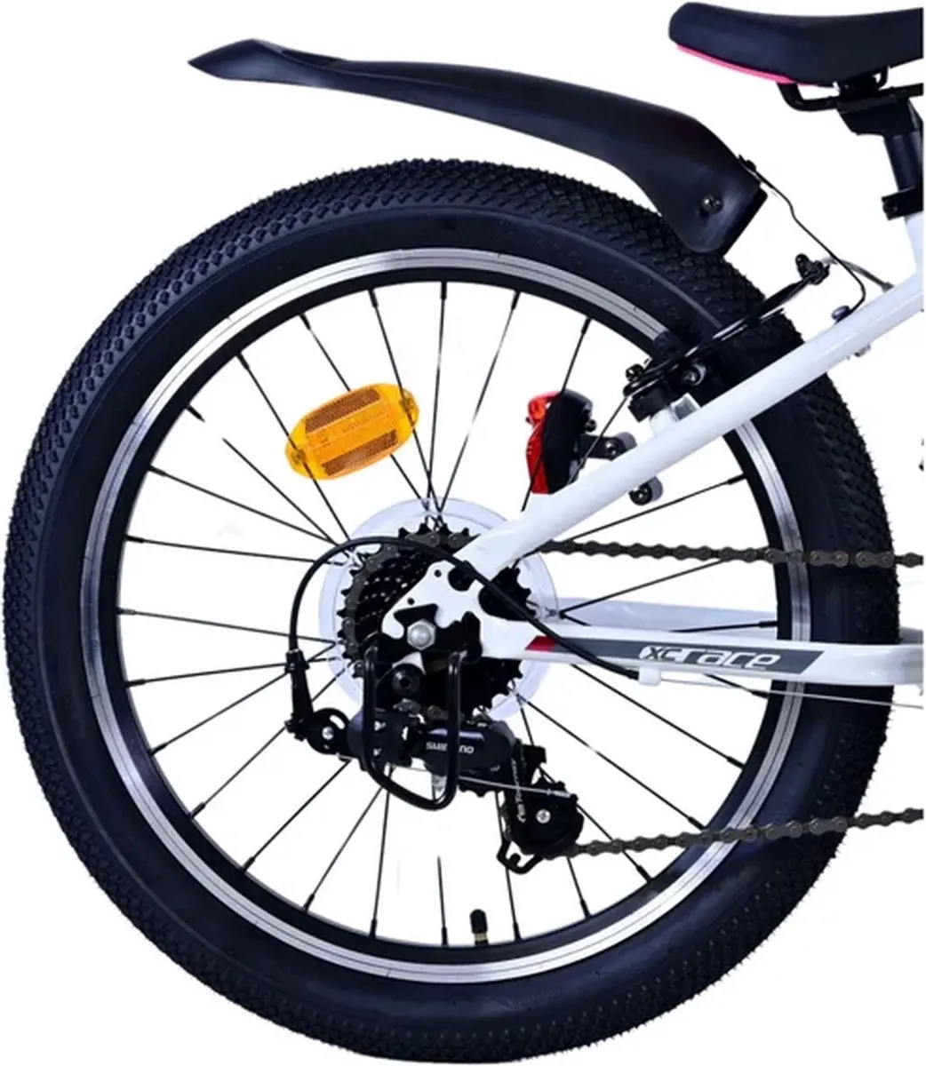 Volare XC Race Kinderfiets 20 inch - 7 Versnellingen - Wit/Roze