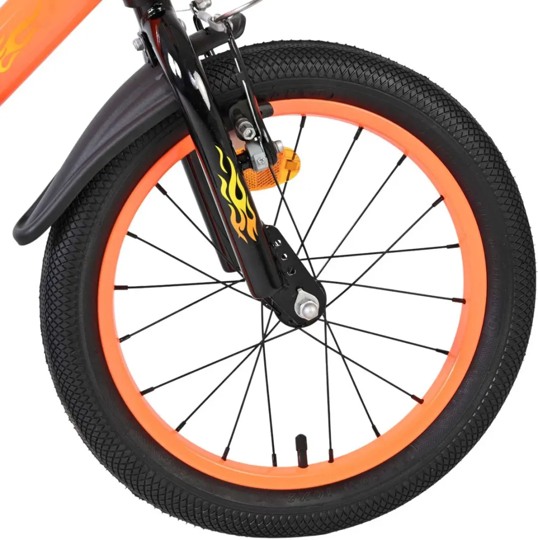 Volare Strike Kinderfiets 16" - 1 Versnelling - Zwart Oranje