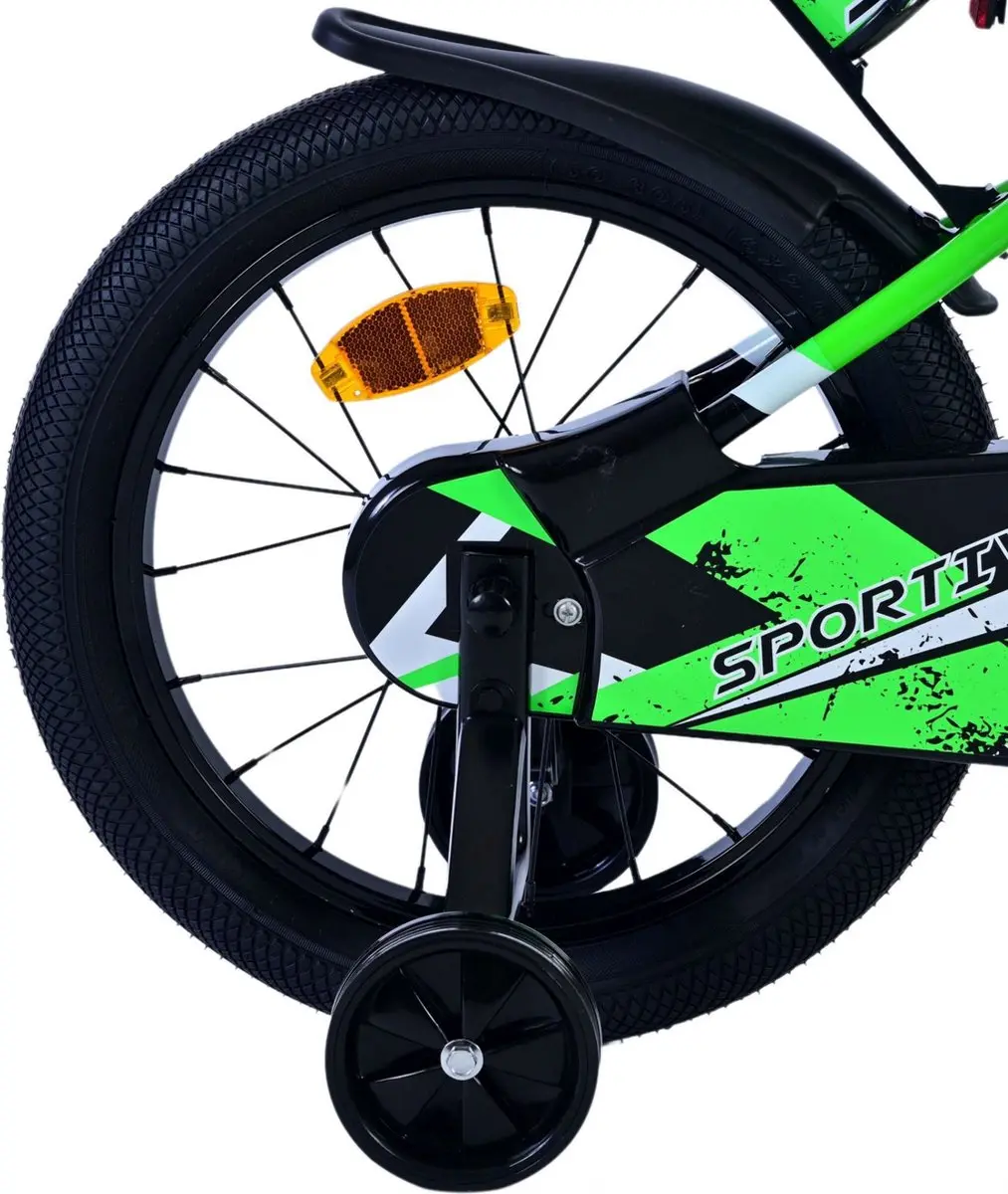 Volare Sportivo Kinderfiets 16" - 1 Versnelling - Groen/Zwart - afbeelding 6 van 6