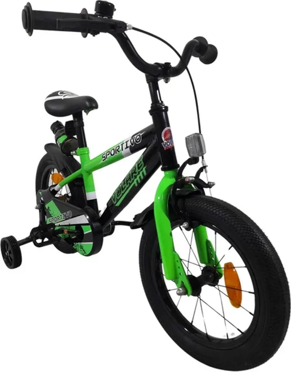 Volare Sportivo Kinderfiets 16" - 1 Versnelling - Groen/Zwart